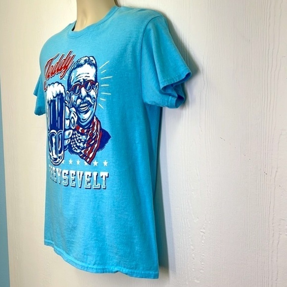 Freedom State Of Mind - Teddy Brewsevelt Graphic With Him & Beer T Shirt Size M - Picture 5 of 10